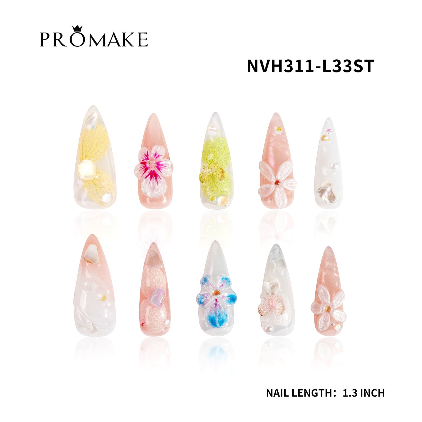 The Skincare Bakery x Promake Nails-   Luxury Handmade Press on Nails- Ice cream Design-  3D-  Hand Nails and Toe Nails- Nail Art Nail Care-With Nails Tools- Salon Quality-33MM Length-Long Length-S-LSize