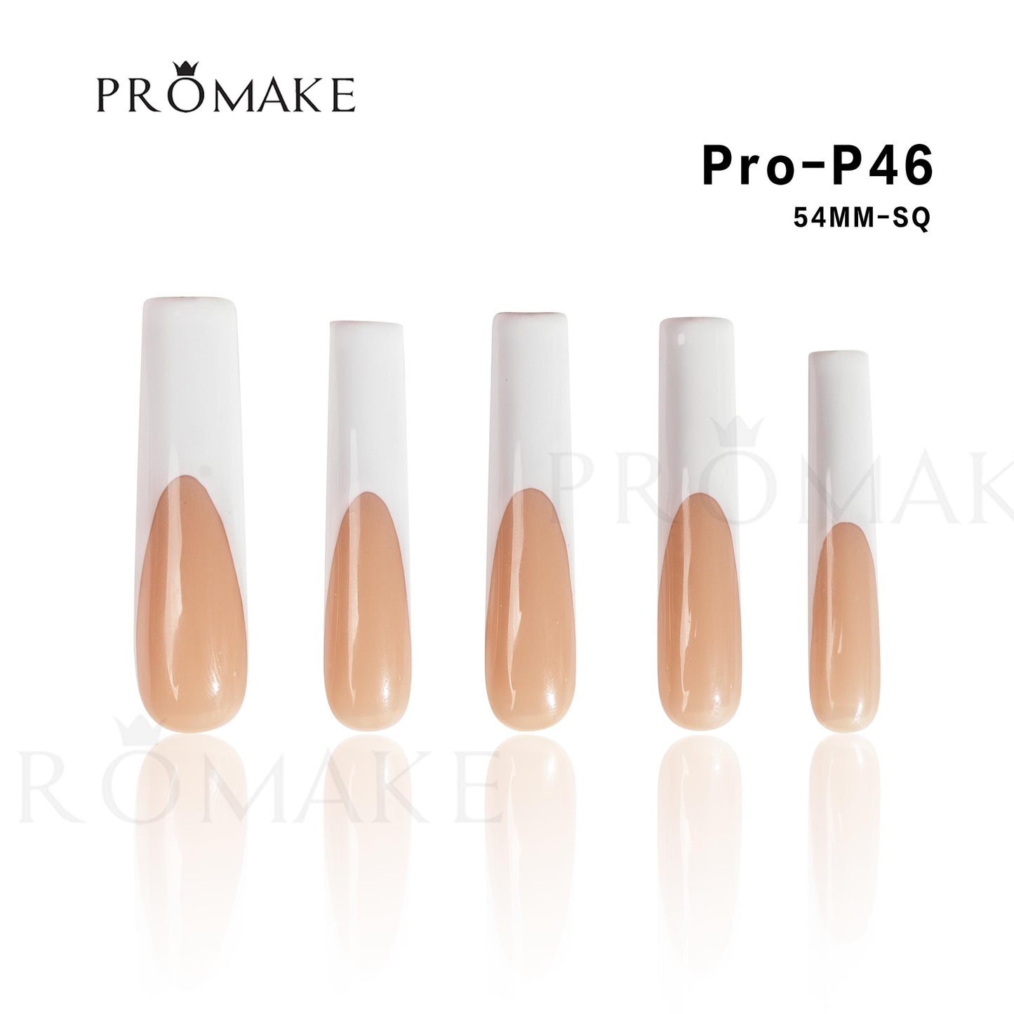 Promake French Classical -  100% Handmade Nails- Press On Nails- Elegance nails-Luxurious Nails-10 PCS with Glue,Coffin French Tips,Stiletto French Tips,Almond French Tips,Perfect for DIY Nail Art and Gifts-size -XS-XL