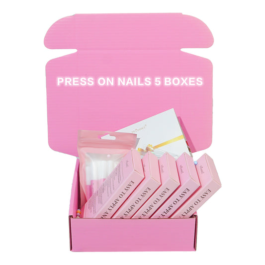 [On Sale Lucky Scoop] Promake Press On Nails Boxes 24PCS Reuseable Nails wtih Nail tools