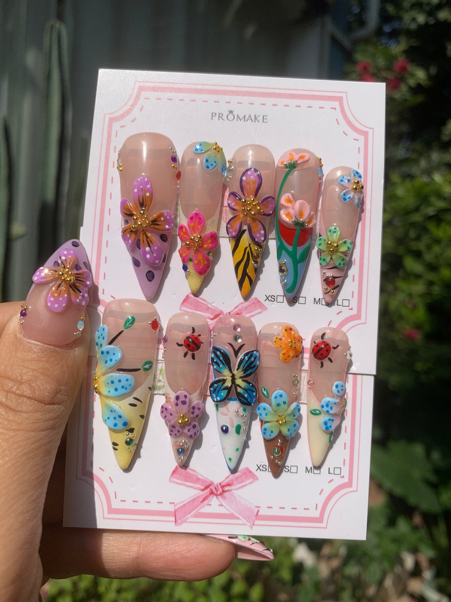 [NEW ARRIVAL] Promake Luxury - Super Long 44MM - P141-152-44mm - Custom Handmade Press On Nails 10PCS Reuseable Nails wtih Nail tools