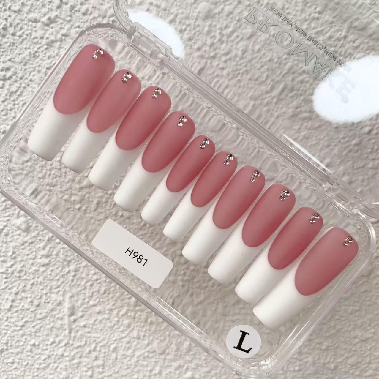 Promake | Best-Selling Luxury Handmade Press On Nails for Women, Reusable Acrylic Fake Nails with 3D Nail Art, Rhinestones and Unique Designer Styles, Multiple Shapes and Lengths, Upgraded Nail Application Kit