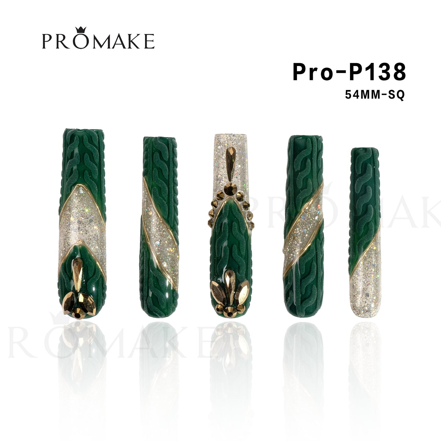 Promake 2.13 Inch Nails-  Luxury Handmade Press on Nails-  Nail Art Nail Care-  With Nails Tools-  54MM Length Super Long Length-XS-XLSize