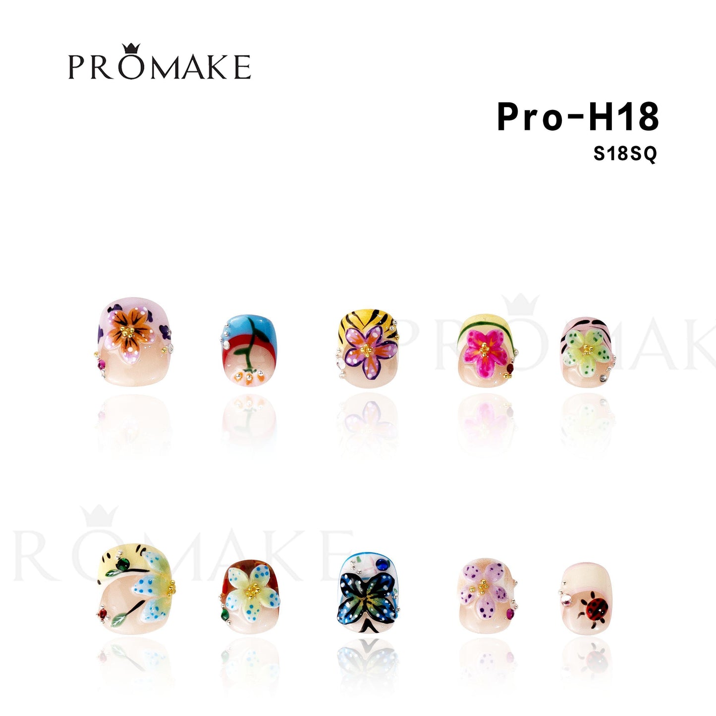 Promake Short Nails-  100% Handmade Luxury Nails-  Luxury Handmade Press on Nails-  Nail Art Nail Care-  With Nails Tools-0.7 Inch Length-  Children Nails