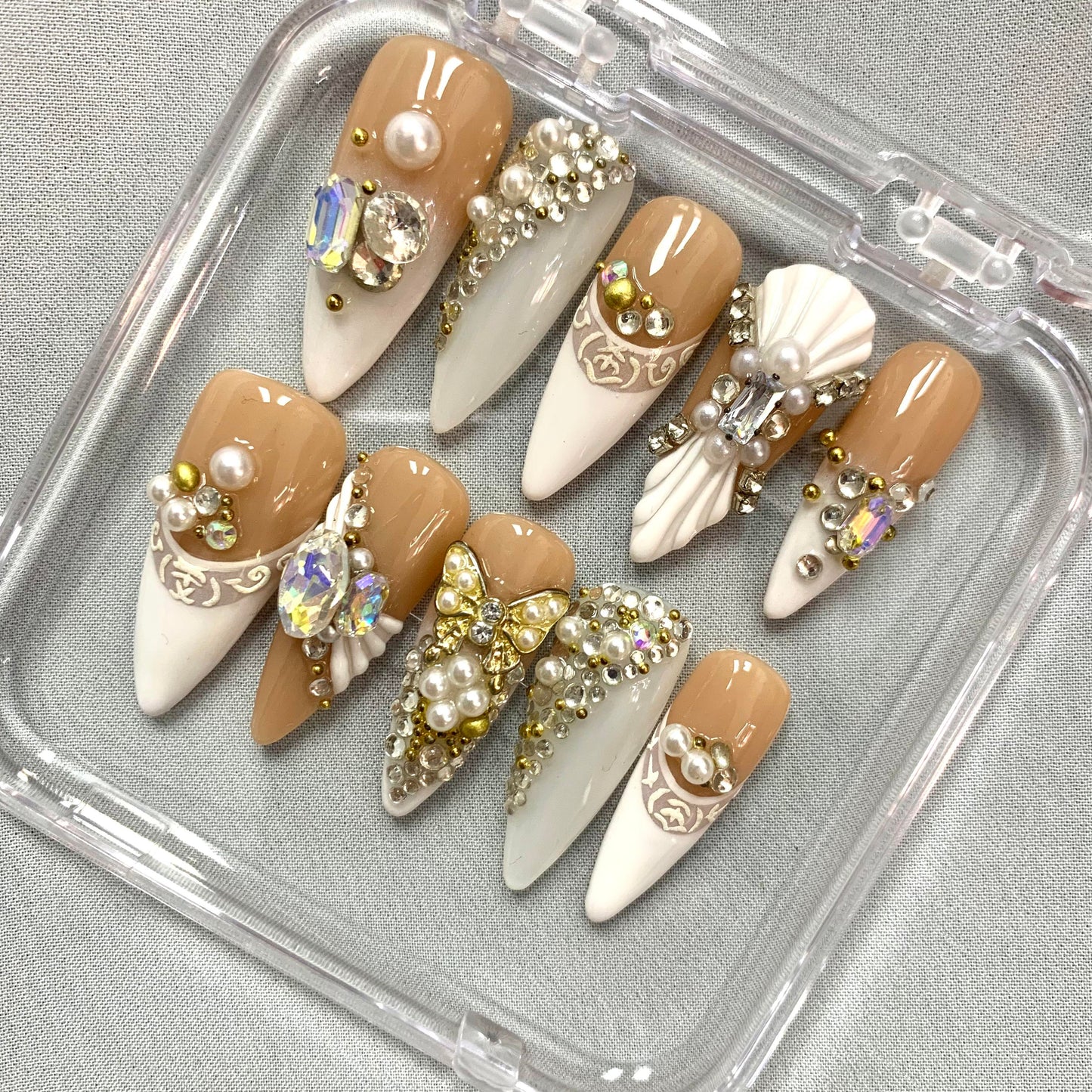 PROMAKENAILS IN Stock Luxury  Press On Nails – Salon Quality Handmade-Almond/Square/Stiletto-Fake nails-Ins style-Cat eye/For daily eye