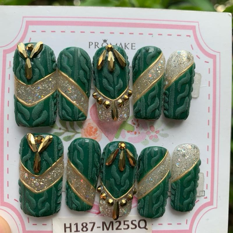 Promake New Drops 3 - New Luxury Handmade Press on Nails-Unique Design-High Quality Nails - With 2 Sets Nails Tools-XS-XL Size（副本）（副本）