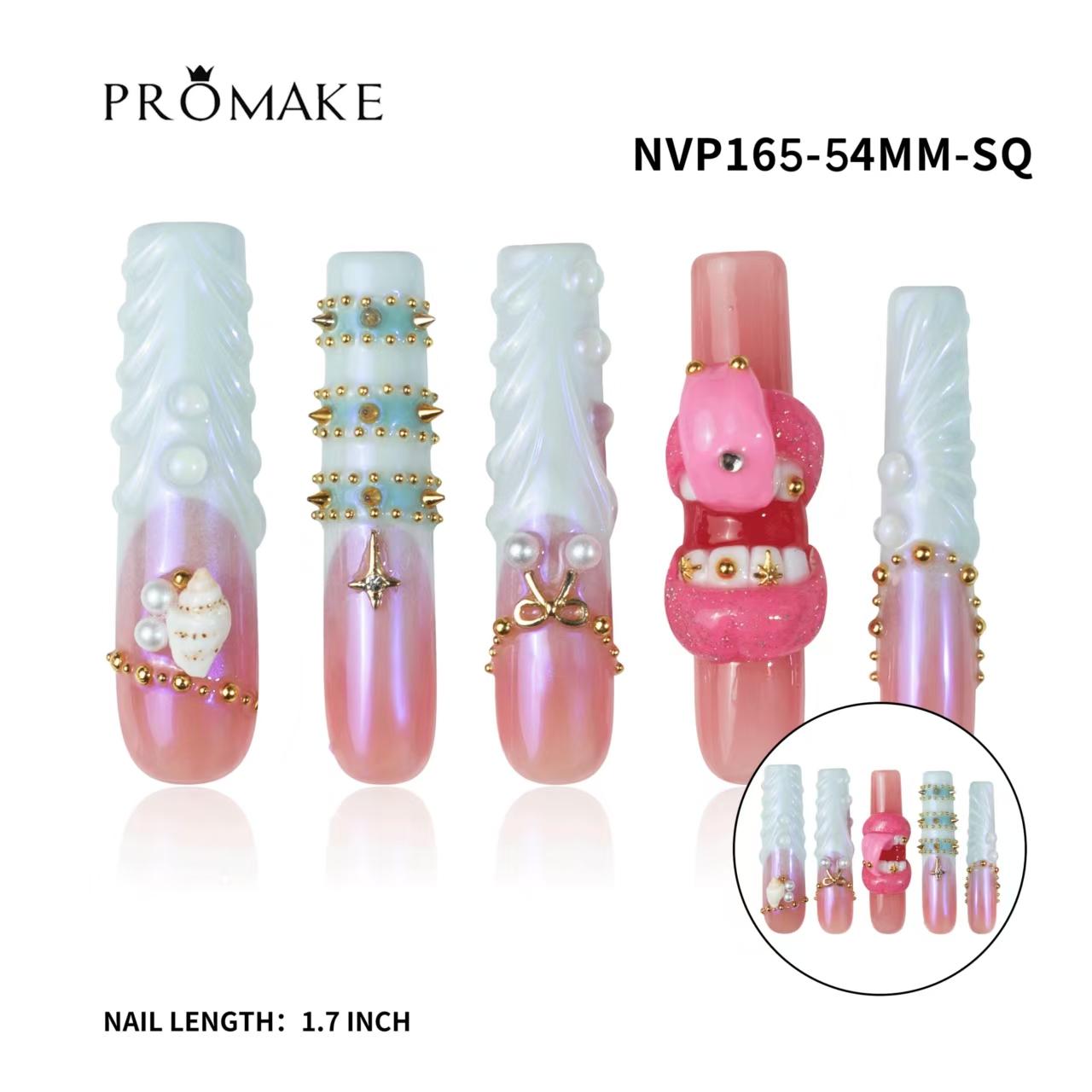 Promake 2.13 Inch Nails-  Luxury Handmade Press on Nails-  Nail Art Nail Care-  With Nails Tools-  54MM Length Super Long Length-XS-XLSize