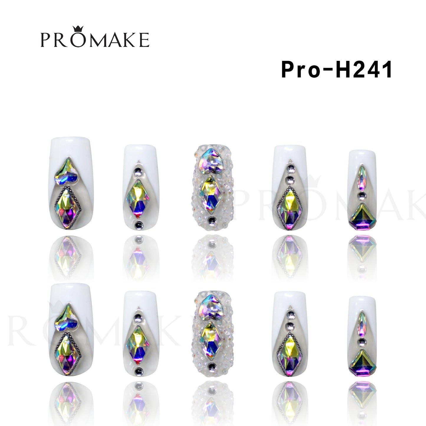 Promake 1 Inch Length Nails-  Luxury Handmade Press on Nails-Nail Art Nail Care-With Nails Tools- 33MM Length Super Long Length - XS-XL Size
