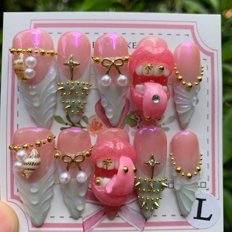 Promake New Drops 3 - New Luxury Handmade Press on Nails-Unique Design-High Quality Nails - With 2 Sets Nails Tools-XS-XL Size（副本）（副本）