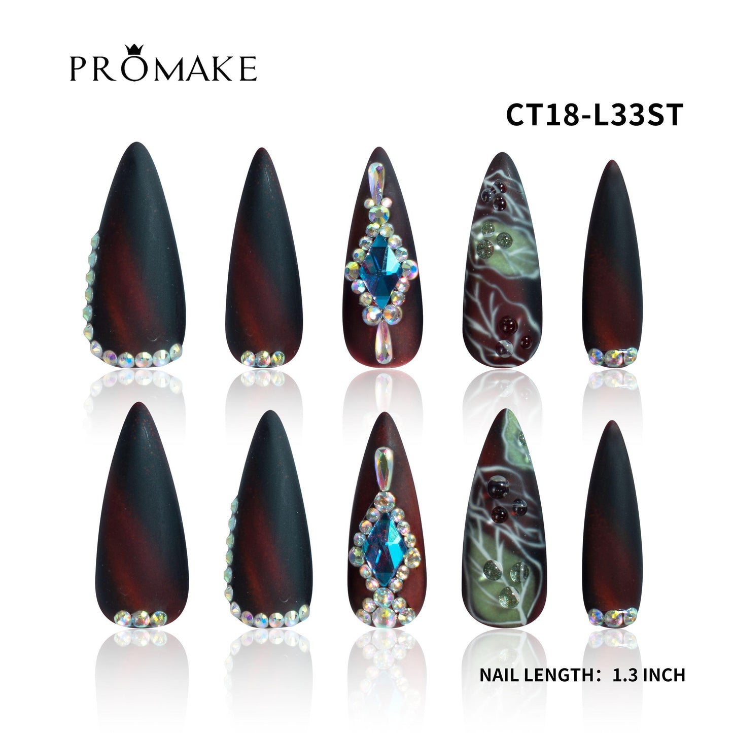 Promake Angel Christmas Collection-  Luxury Handmade Press on Nails-Nail Art Nail Care-With Nails Tools- Different Length  - S-L Size