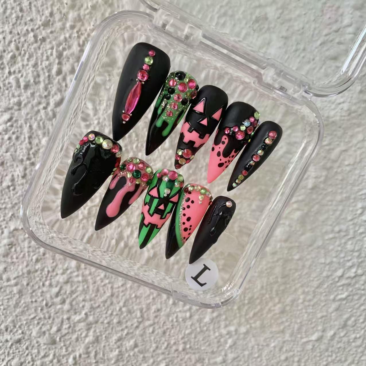 Promake Summer new design - Luxury Handmade Press On Nails, 2026 New Summer Nail ,beach nails,floral nails | long lasting/reuse,sumer limitetd