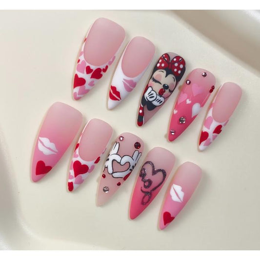 Promake KV06-L33ST-NV Handmade Press On Nails, Elegant Glossy Unisex Accessory, Beach Ready, Nail Art Tools, Different Lengths, No Dry Time, No UV Lamp, Stay Secure Through Sunscreen, Fashion Unisex