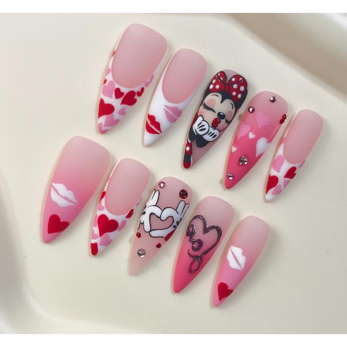 Promake KV06-L33ST-NV Handmade Press On Nails, Elegant Glossy Unisex Accessory, Beach Ready, Nail Art Tools, Different Lengths, No Dry Time, No UV Lamp, Stay Secure Through Sunscreen, Fashion Unisex
