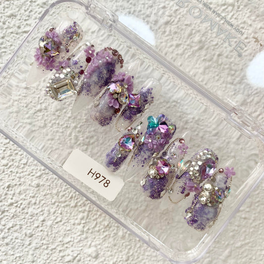 Promake H978-L38ST Handmade Press On Nails, Summer Beach Ready, Nail Inspo Name Accessory