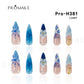 Promake Luxury Handmade Pressed On Decorative Fake Nails Extensions - 1.3 inches Rhinestone Nail Art, 33mm Super Long Length, S-L Sizes, Single Item