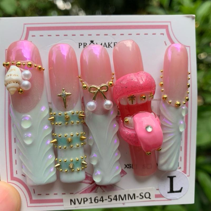 Promake New Drops 3 - New Luxury Handmade Press on Nails-Unique Design-High Quality Nails - With 2 Sets Nails Tools-XS-XL Size（副本）（副本）