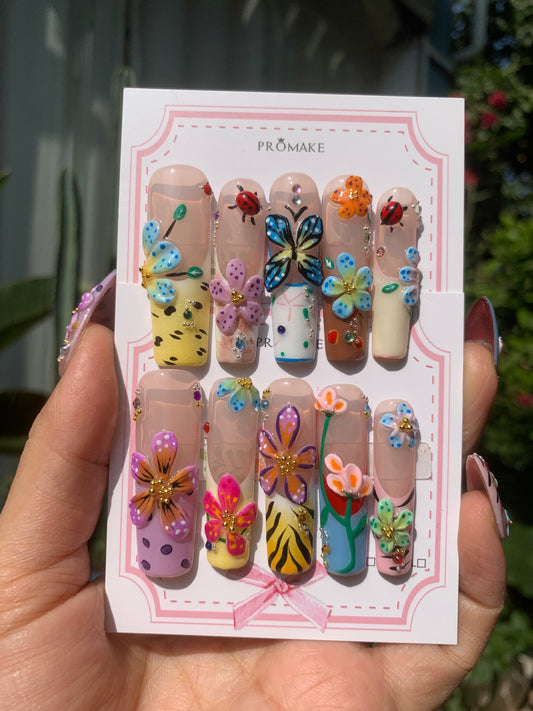[NEW ARRIVAL] Promake Luxury - Super Long 44MM - P141-152-44mm - Custom Handmade Press On Nails 10PCS Reuseable Nails wtih Nail tools