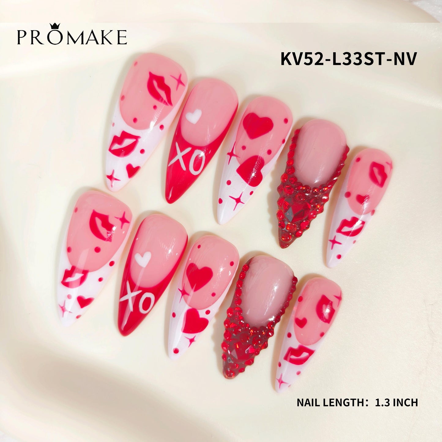 Promake x Kymieann Luxury Handmade Press on Nails-  Hand Nails and Toe Nails-  Nail Art Nail Care-With Nails Tools-  Salon Quality-  33MM Length-  Long Length-  S-L Size