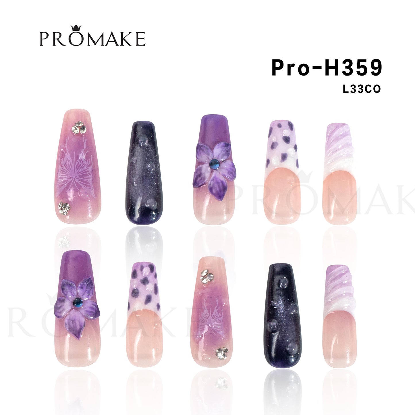 Promake Nails | New XS Size | 100% Handmade Luxury Nails-  Luxury Handmade Press on Nails-Nail Art Nail Care-With Nails Tools-Different Length