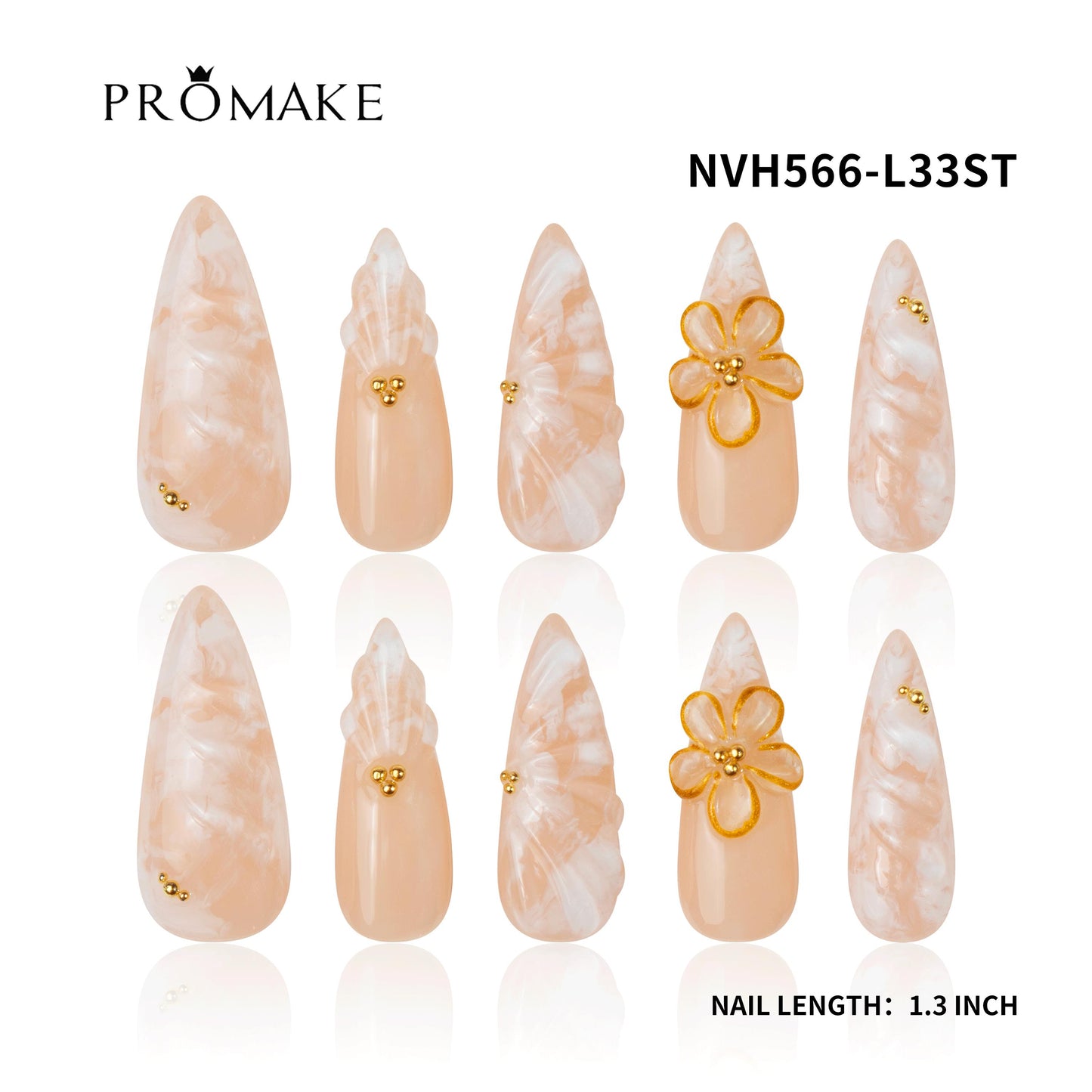 Promake Nails | New XS Size | 100% Handmade Luxury Nails-  Luxury Handmade Press on Nails-Nail Art Nail Care-With Nails Tools-Different Length