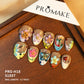 Promake Symphony Collection – Luxury Handmade 3D Floral Butterfly Press-On Nails | Artistic Reusable False Nails Set with Crystals & Gems | 10 PCS with Glue | Elegant DIY Nail Art Gift – Sizes XS–XL