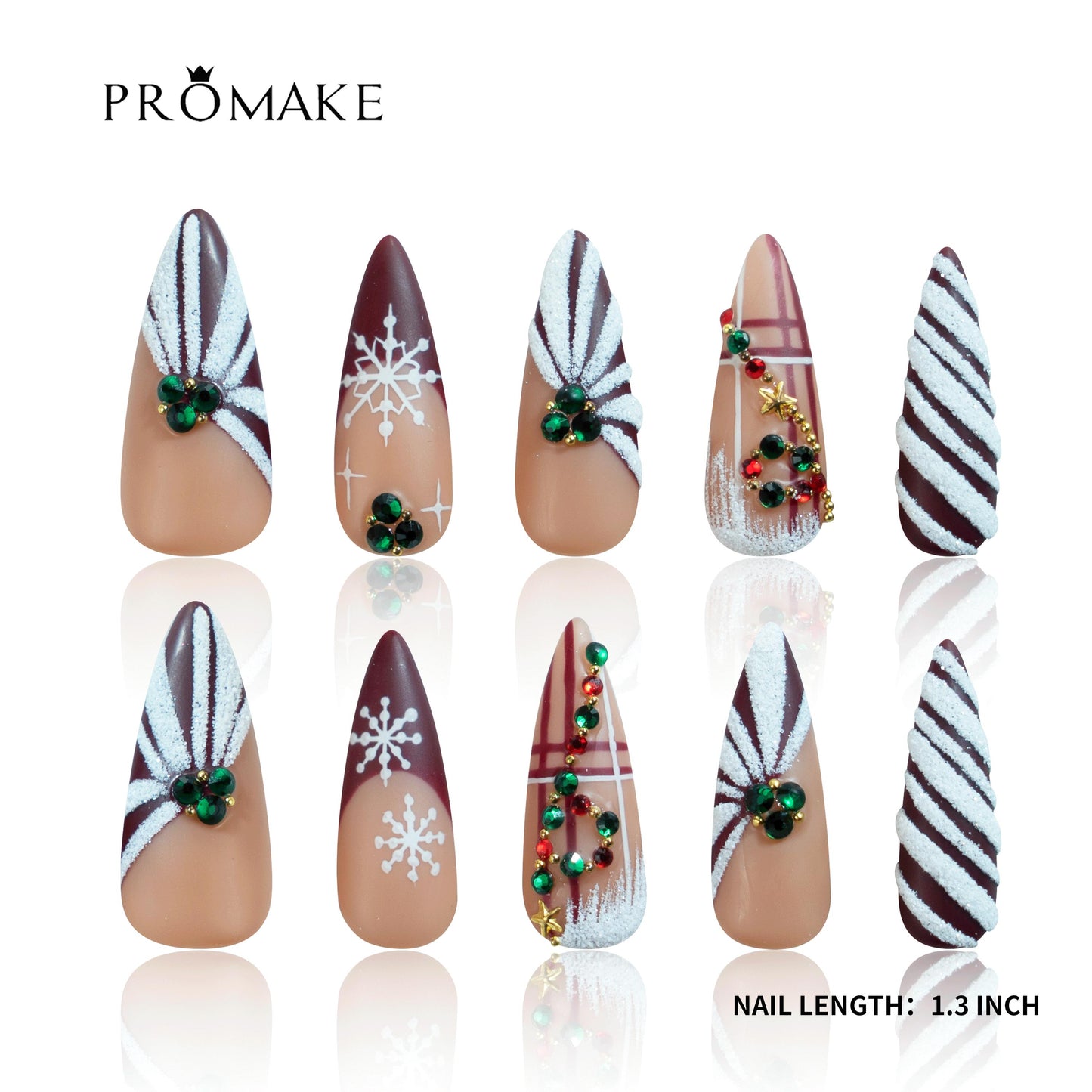 Promake x Kymieann Luxury Handmade Press on Nails-  Hand Nails and Toe Nails-  Nail Art Nail Care-With Nails Tools-  Salon Quality-  33MM Length-  Long Length-  S-L Size