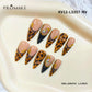 Promake KV12-L33ST-NV Handmade Press On Nails, Summer Beach Ready, Nail Inspo Name Accessory
