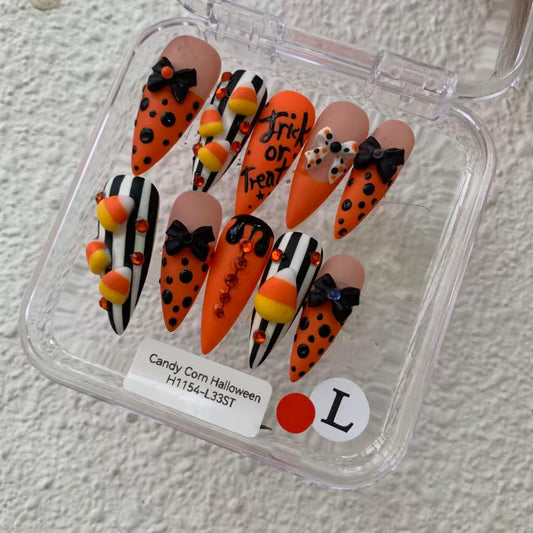 Promake H1154-L33ST Handmade Press On Nails, Elegant Glossy Unisex Accessory, Beach Ready, Nail Art Tools, Different Lengths, No Dry Time, No UV Lamp, Stay Secure Through Sunscreen, Fashion Unisex