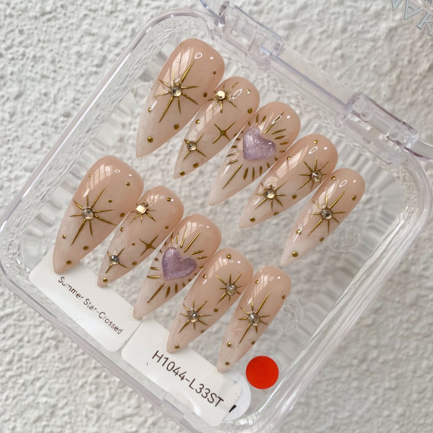 Promake | One Trending Luxury Handmade Press On Nails for Women, Reusable 3D Acrylic Fake Nails, Rhinestone & Unique Nail Art Designs, Multiple Shapes and Lengths, Ships from USA