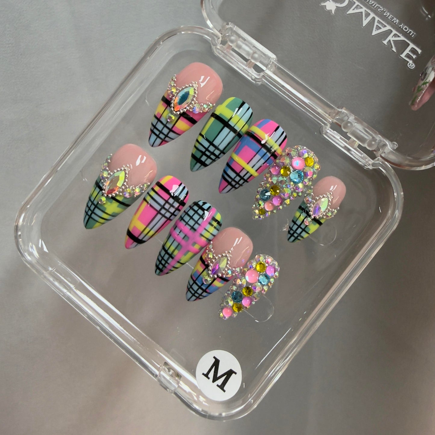 Promake | One Trending Luxury Handmade Press On Nails for Women, Reusable 3D Acrylic Fake Nails, Rhinestone & Unique Nail Art Designs, Multiple Shapes and Lengths, Ships from USA