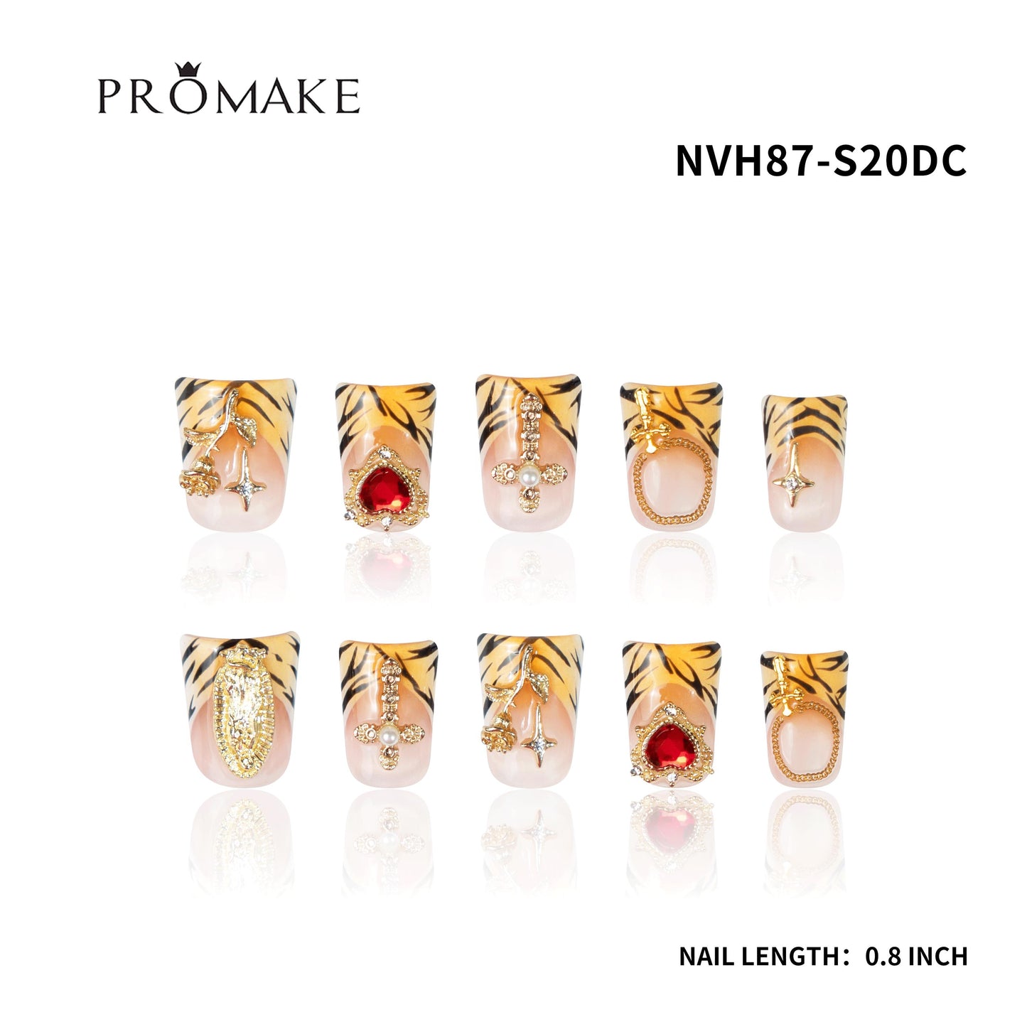 Promake New LD- Luxury Handmade Press on Nails-Nail Art Nail Care-With Nails Tools- 33MM Length Super Long Length - XS-XL Size
