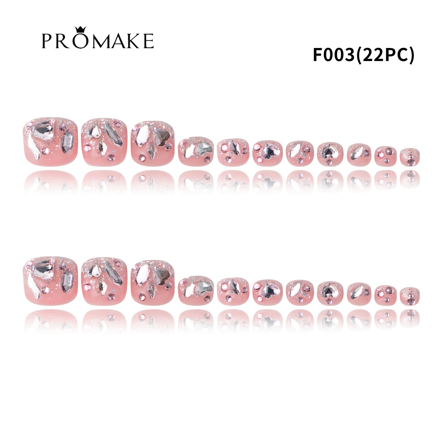 |Promake Toe Nails|- Totally 22 PCS Toe Nails- Luxurious Feet Nails- 100% Hand Made- Press On Toe Nails- Foot Nails