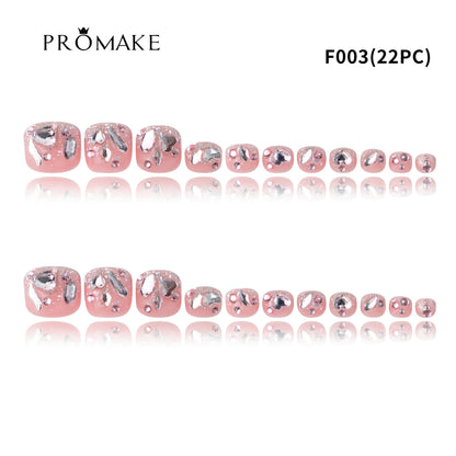 |Promake Toe Nails|- Totally 22 PCS Toe Nails- Luxurious Feet Nails- 100% Hand Made- Press On Toe Nails- Foot Nails