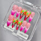 Promake 2026 New Summer Press-On Nails Collection| 100% Handmade Luxury Nails- Beach Ready Nails- Salon Nails at Home- Long Nail Set  with Art Designs & Care Tools - Ready to Gift - Size S-L