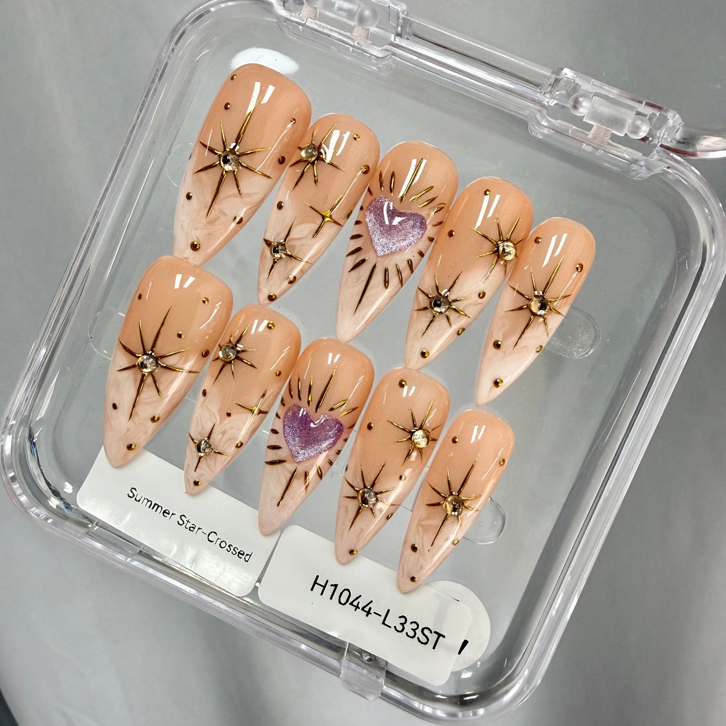 Promake 2026 New Summer Press-On Nails Collection| 100% Handmade Luxury Nails- Beach Ready Nails- Salon Nails at Home- Long Nail Set  with Art Designs & Care Tools - Ready to Gift - Size S-L
