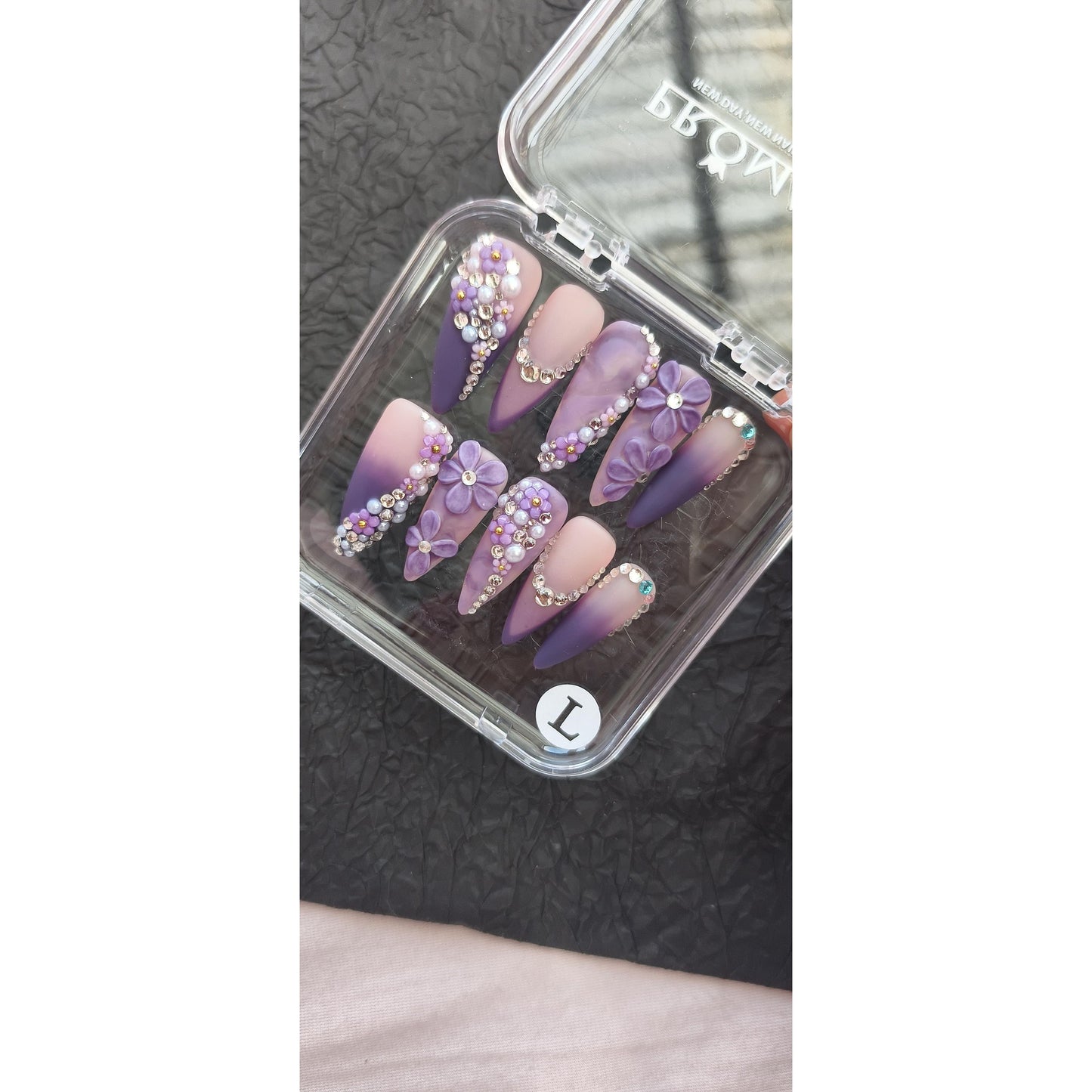 Promake | Best-Selling Luxury Handmade Press On Nails for Women, Reusable Acrylic Fake Nails with 3D Nail Art, Rhinestones and Unique Designer Styles, Multiple Shapes and Lengths, Upgraded Nail Application Kit
