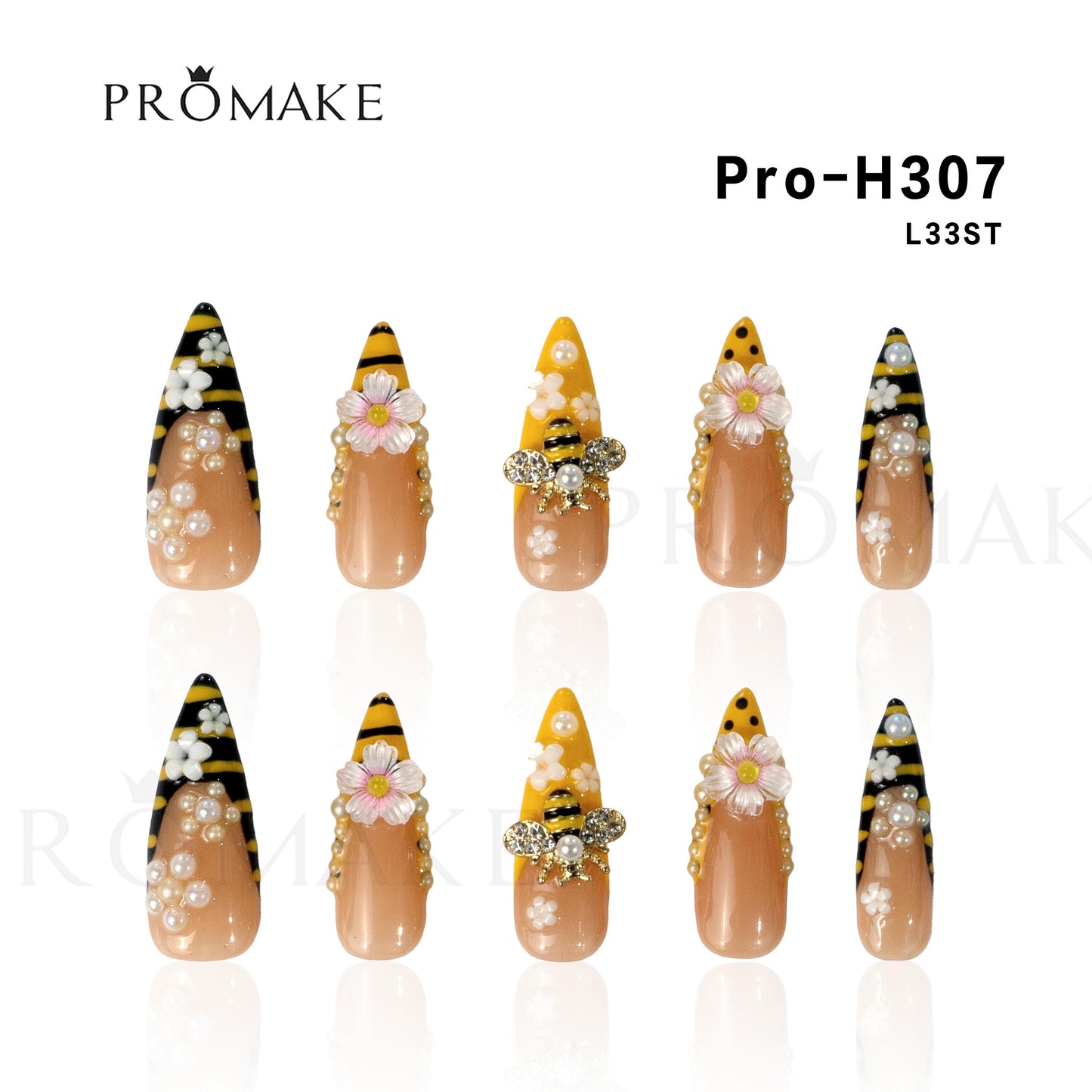 PROMAKE MUST HAVE LD- NEW Girl MUST HAVE- Luxury Handmade Press on Nails-Nail Art Nail Care-With Nails Tools- 33MM Length Super Long Length - XS-XL Size