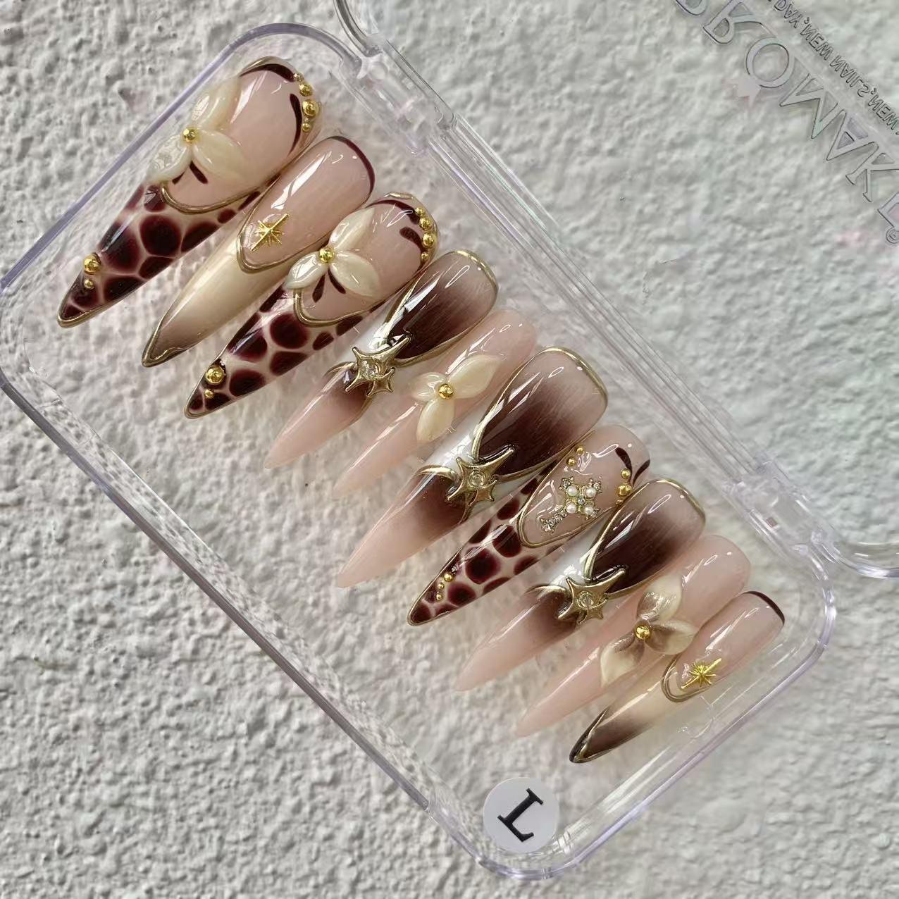 Promake Summer new design - Luxury Handmade Press On Nails, 2026 New Summer Nail ,beach nails,floral nails | long lasting/reuse,sumer limitetd
