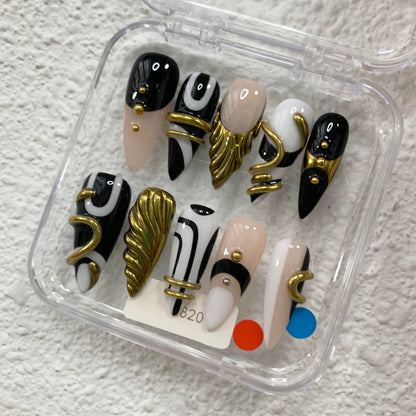Promake H820-L33ST Handmade Press On Nails, Summer Beach Ready, Nail Inspo Name Accessory