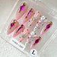 Promake | Two Trending  Luxury Handmade Acrylic Press On Nails for Women - Reusable, 3D Nail Art, Rhinestones, Unique Designer Styles, Multiple Shapes & Lengths, Upgraded Application Kit, Multi-Size