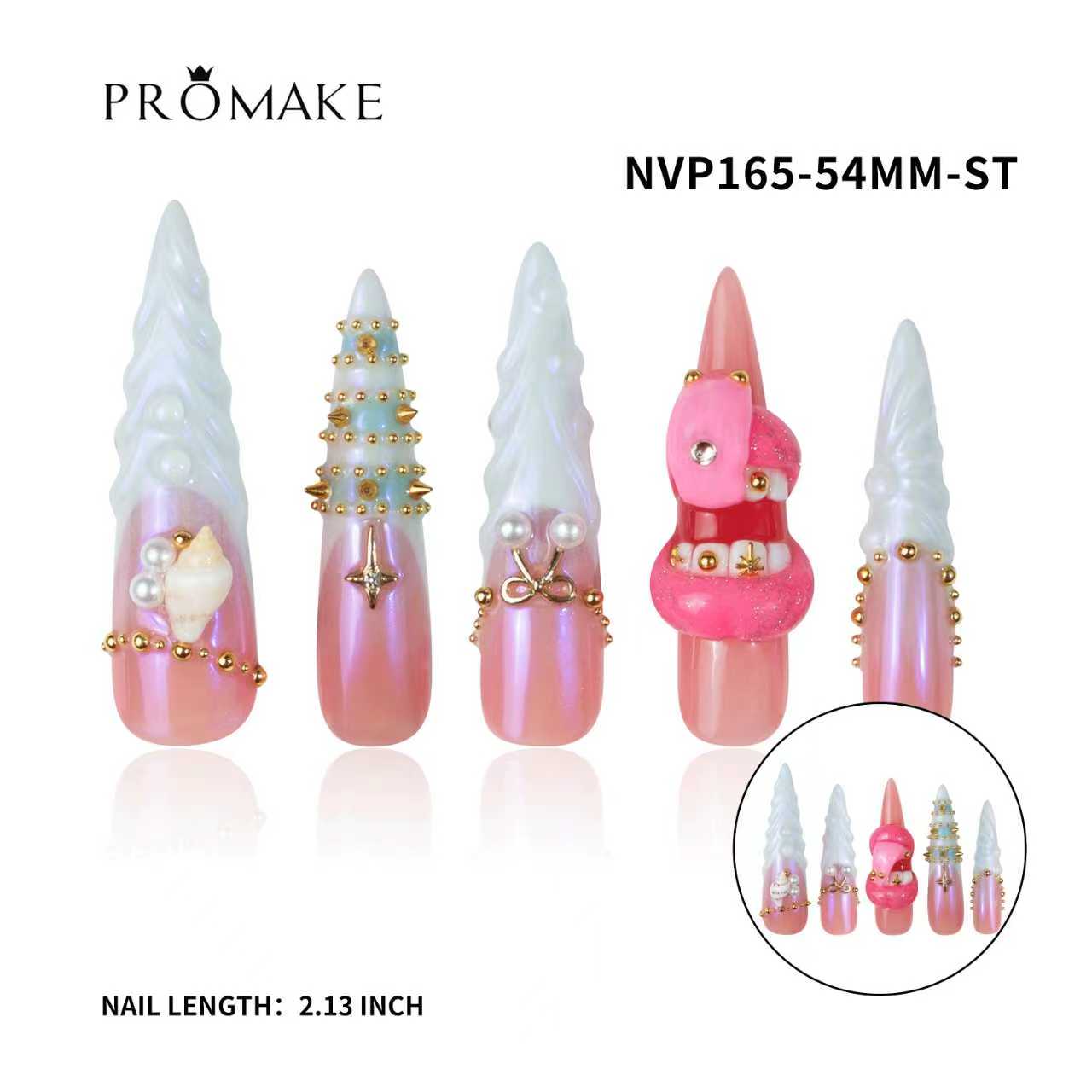 The Skincare Bakery x Promake Nails-   Luxury Handmade Press on Nails- Ice cream Design-  3D-  Hand Nails and Toe Nails- Nail Art Nail Care-With Nails Tools- Salon Quality-33MM Length-Long Length-S-LSize