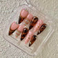 Promake Fall Muse Collection Luxury Handmade Women's Reusable 3D Acrylic Press On Nails - Cat Eye, Rhinestone, Unique Autumn Designs, Multiple Shapes & Lengths, Application Kit, Nail Art Supply