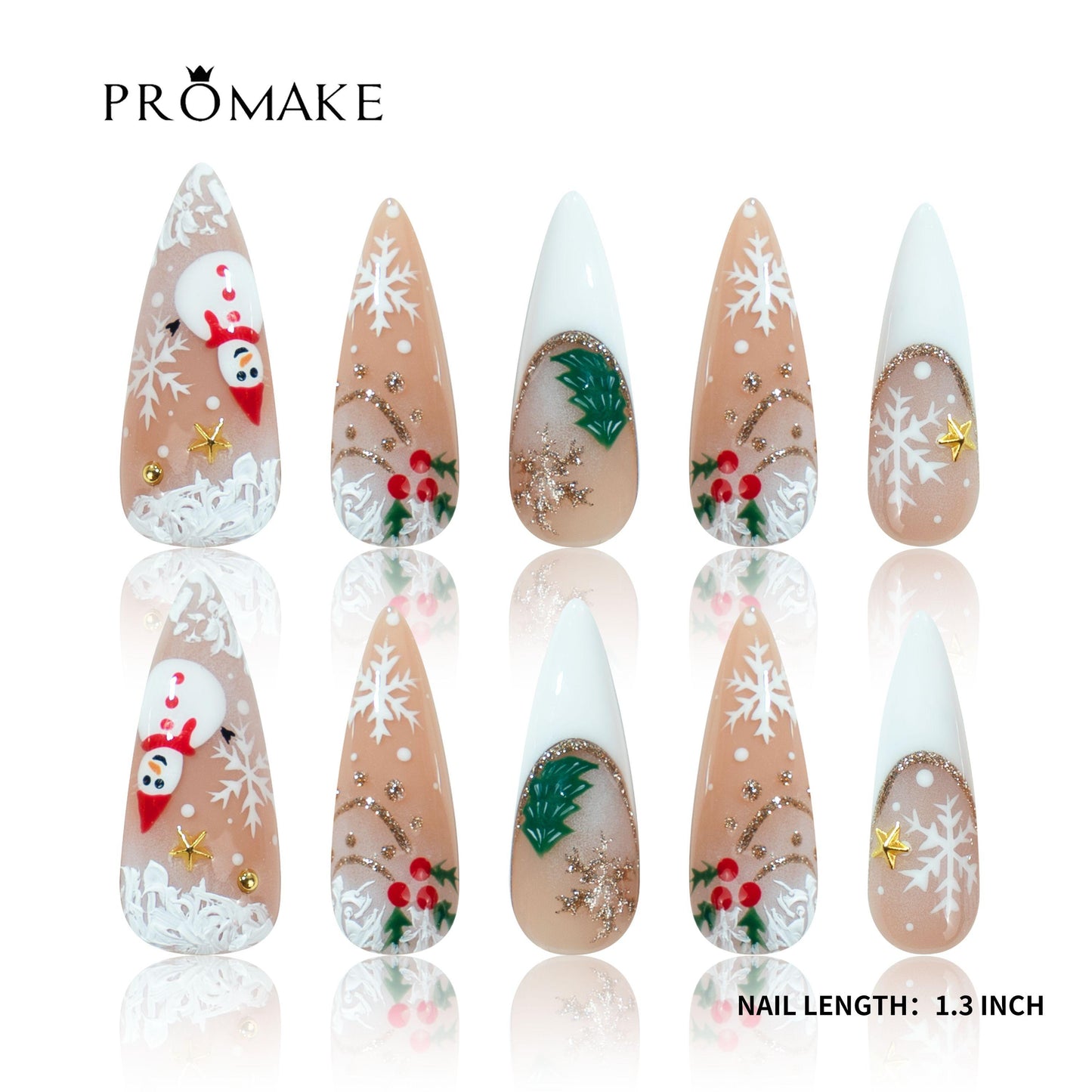Promake x Kymieann Luxury Handmade Press on Nails-  Hand Nails and Toe Nails-  Nail Art Nail Care-With Nails Tools-  Salon Quality-  33MM Length-  Long Length-  S-L Size