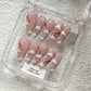 Promake H1096-L33ST Handmade Press On Nails, Summer Beach Ready, Nail Inspo Name Accessory