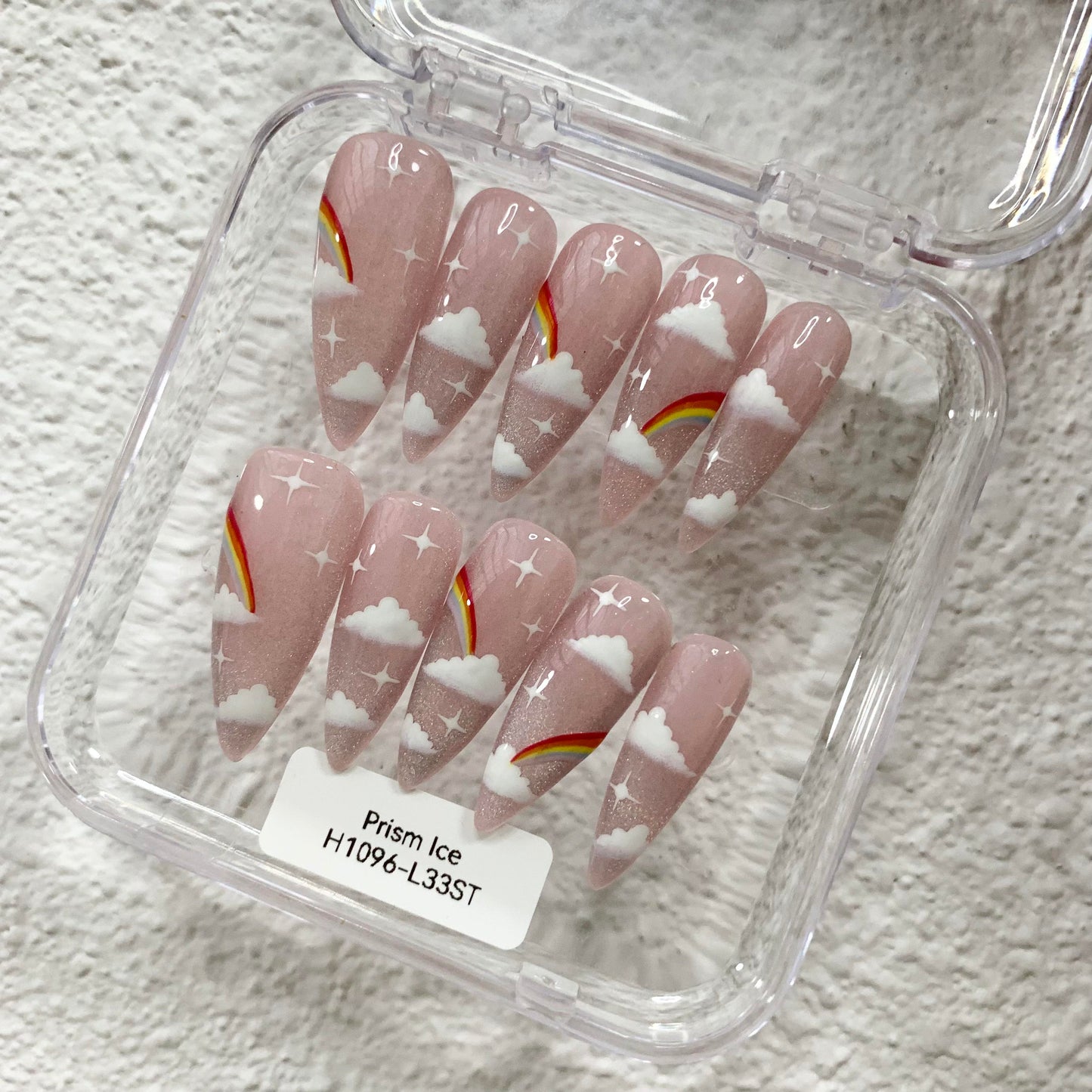 Promake H1096-L33ST Handmade Press On Nails, Summer Beach Ready, Nail Inspo Name Accessory