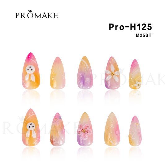 Promake Luxury - Mid-Length H121-H140 - Handmade Press On Nails 10PCS Reuseable Nails wtih Nail tools