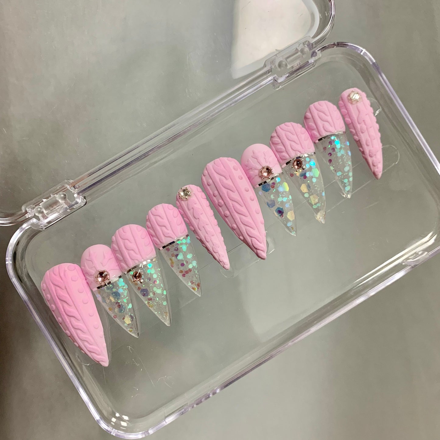 Promake Fall Muse Collection Luxury Handmade Women's Reusable 3D Acrylic Press On Nails - Cat Eye, Rhinestone, Unique Autumn Designs, Multiple Shapes & Lengths, Application Kit, Nail Art Supply