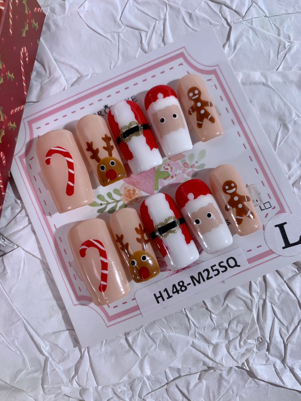 [NEW ARRIVAL] Promake Christmas design！- Custom Handmade Press On Nails 10PCS Reuseable Nails wtih Nail tools
