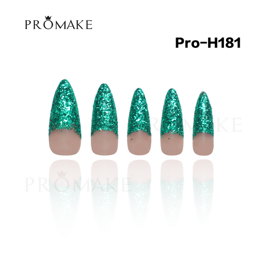[New Arrival] Promake Luxury - Mid-Length H181-H200 - Handmade Press On Nails 10PCS Reuseable Nails wtih Nail tools