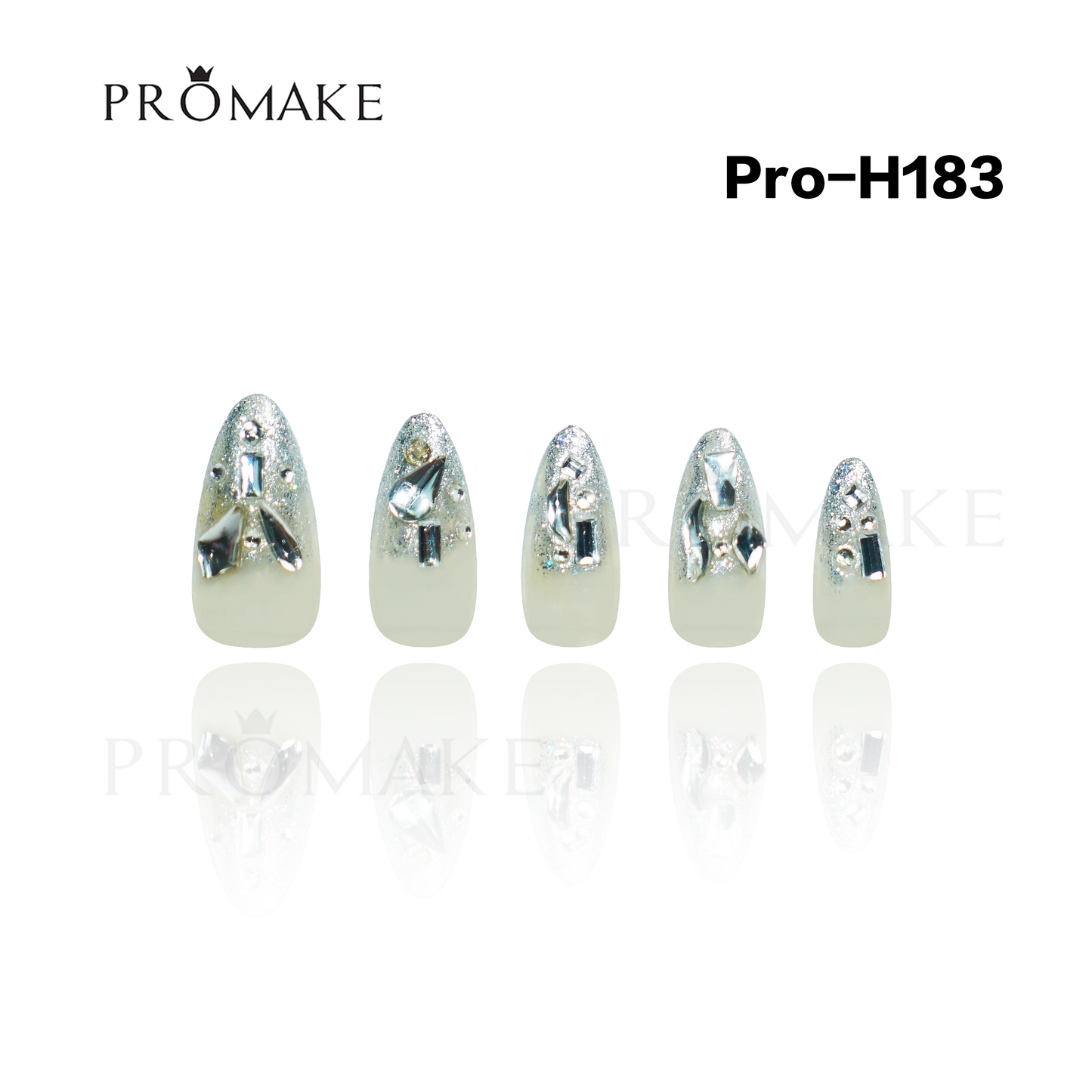 [New Arrival] Promake Luxury - Mid-Length H181-H200 - Handmade Press On Nails 10PCS Reuseable Nails wtih Nail tools