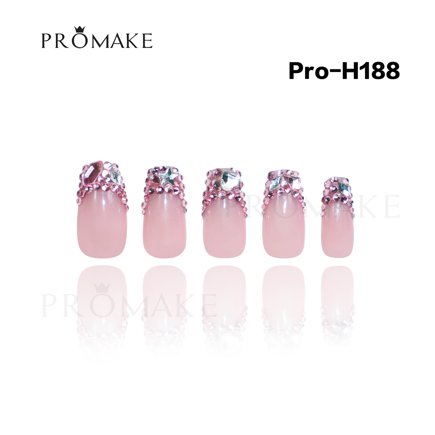 [New Arrival] Promake Luxury - Mid-Length H181-H200 - Handmade Press On Nails 10PCS Reuseable Nails wtih Nail tools